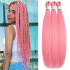 Deep Pink Braiding Hair Pre Stretched, 24inch 3 Packs