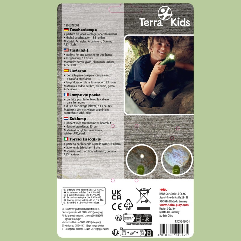 HABA Terra Kids LED Torch - Children's Outdoor Light with