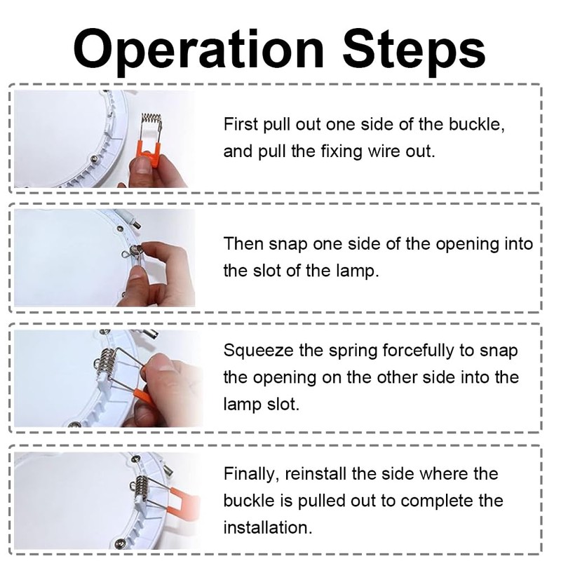 10Pcs Downlight Spring Clips, 45 x 17mm Twist Spring Retainer