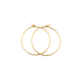 3/4 Inch Thin 14k Solid Gold Hoop Wire Earrings 20 gauge (.8mm wire)