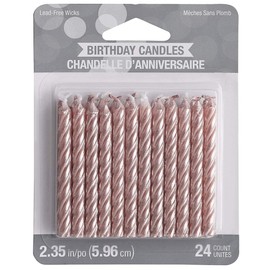 Rose Gold Metallic Spiral Candles