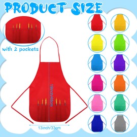 36 Pcs Kids Painting Apron 12 Colors Art Apron for Age 3 to 7 Years with 2 Pockets Children's Artists Fabric Apron for Painting Activity Kitchen Craft Cooking Baking Party Community Event Classroom