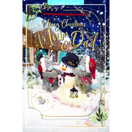 Me To You Bear 3D Holographic Mum & Dad Christmas Card