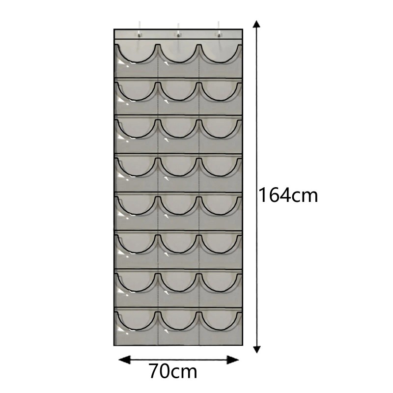 Over-the-Door Hat Organizer for Baseball Caps – 24 Clear Pockets