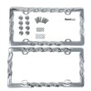 3D Curly Wave Pattern License Plate Frame Chrome Twist with