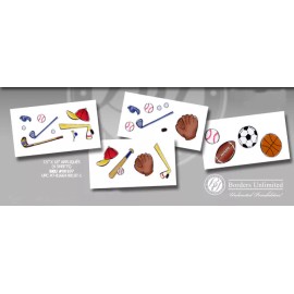 Borders Unlimited LETS PLAY BALL Basketball Football Kids Self Adhesive 25 Wall Appliques Decals