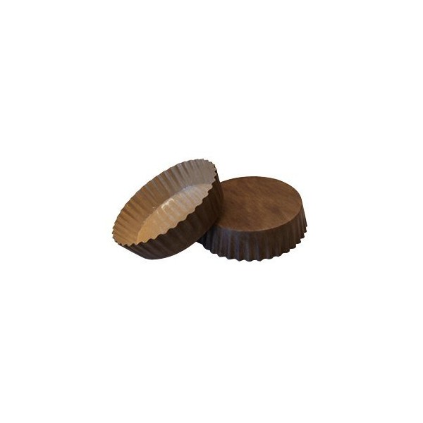 Solut 22078 PET Fluted Wall Round Baking Cup, 8-Ounce Capacity, 4-1/2" Diameter x 1-1/8" Depth, Solid Brown (Case of 720)