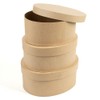 Factory Direct Craft Paper Mache Oval Shaped Box Set-(3 Pieces)