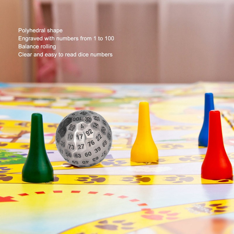 Polyhedral Metal Dice Exquisite Heavy 100 Sided Role Playing Dice