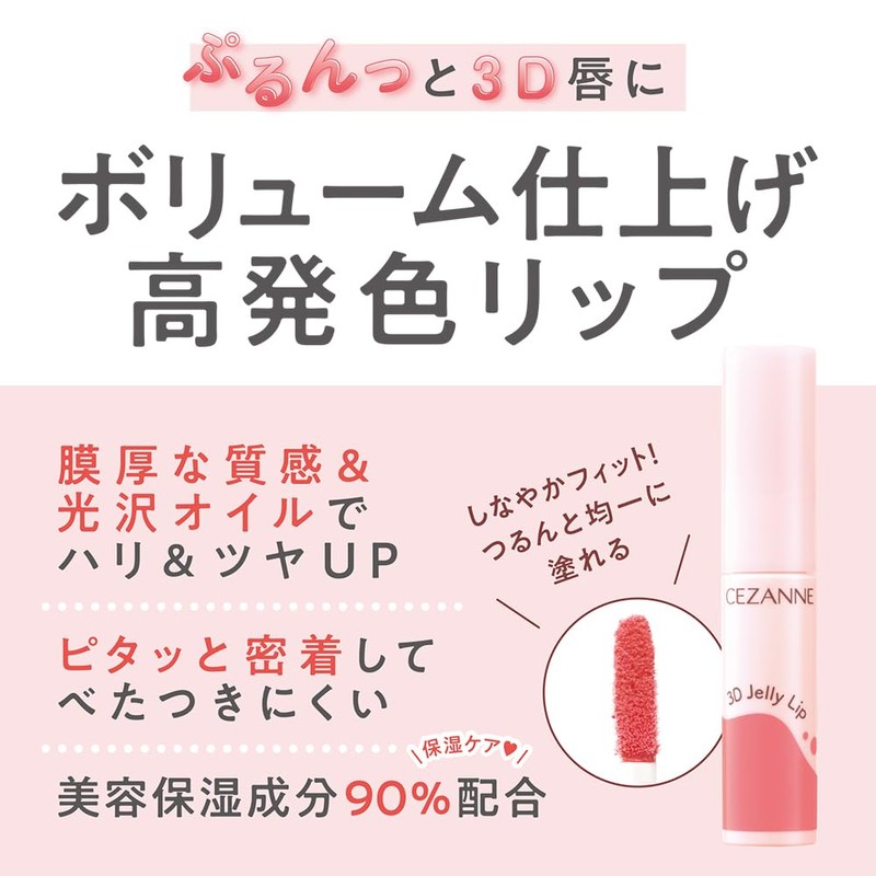 Cezanne 3D Jelly Lip 02 Milk Close, 0.2 oz (5