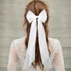 AYNKH 2Pcs Bridal Hair Bow Veil Pearl, White Bow Hair
