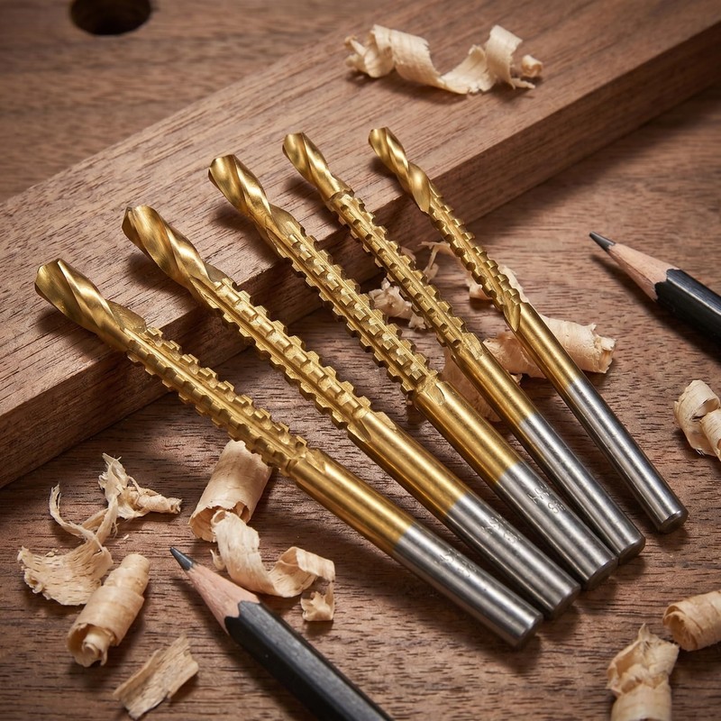 TEHAUX HSS Titanium Coated Drill Bits 6 Piece Set 3mm-8mm