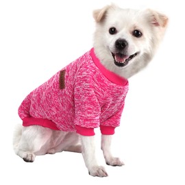 HuaLiSiJi Dog Jumper - Fleece Inside, Soft Cozy, Vibrant Rose Red, XX-Large