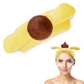 LIBERHAUS Yellow Bear Ears Headband – Cheerful Chipmunk Ears for Costume Party – Universal Size, Dog Kawaii Headband for Spa