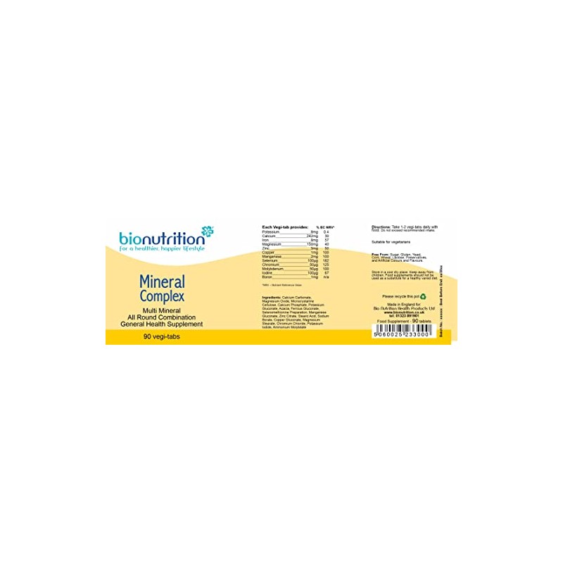 Bio Nutrition Mineral Complex : One-A-Day : General wellbeing multimineral