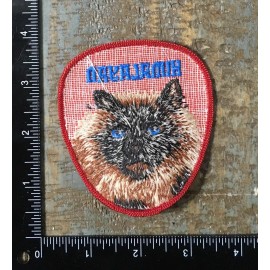 Unbranded Vintage HIMALAYAN Cat Breed Animal Pet Feline Embroidered Sew-On Patch 1970’s