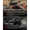 Kolvoii Synthetic Winch Rope Kit, 1/4" x 50ft 9,650lbs Winch