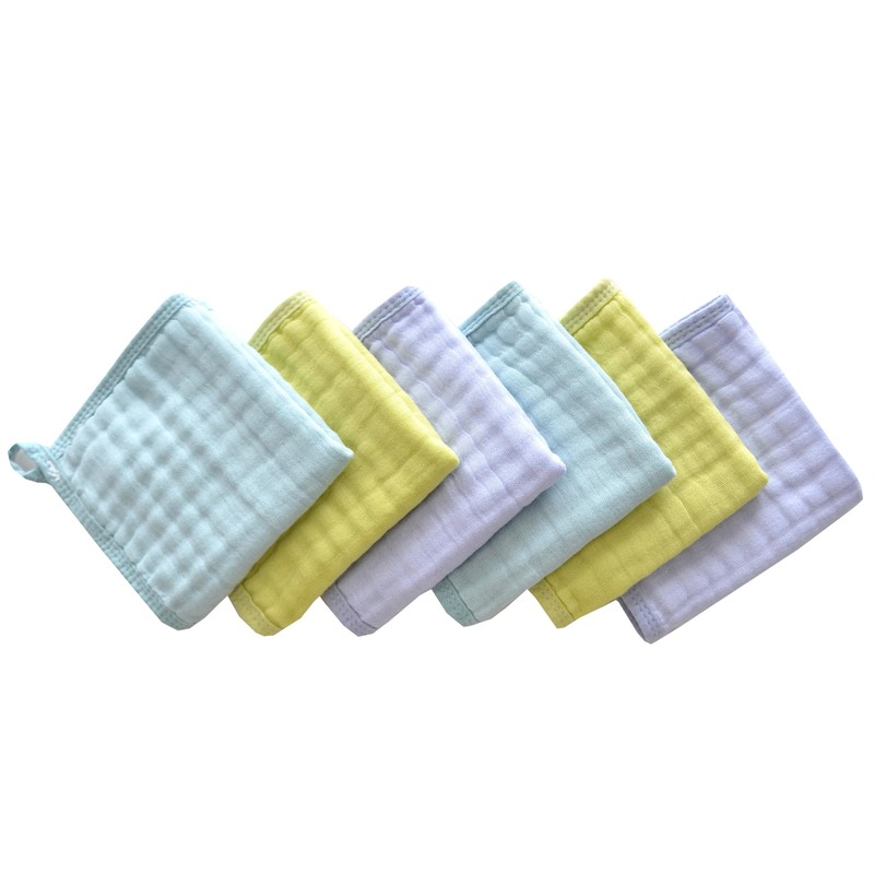 MUKIN Baby Washcloths, Soft Absorbent Cotton Burp Cloths, Burping Cloth