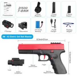 Gel Blaster,JM-X2 Gel Electric Toys with Goggles and Drum,Christmas Easter Outdoor Games and Backyard Fun for Ages 14 years old and up and Adults