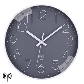 VIVILINEN Radio-Controlled Clock Silent Wall Clock Without Ticking Noises Modern Radio Wall Clock Silent Wall Clock Non-Ticking Hanging Clock for Living Room Bedroom Office Kitchen 30 x 30 cm / 12