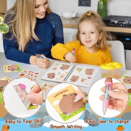 Capybara Juego De 36 Regalos Escolares Incluye Bolígrafos                                                                                             