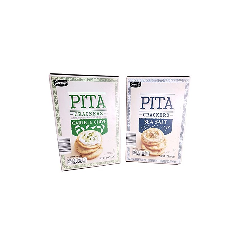 Savoritz PITA Crackers Sea Salt and Garlic & Chive 5oz