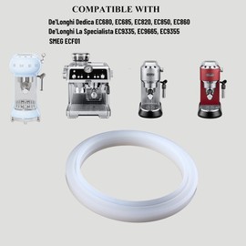 Gasket seal Part - Compatible with Delonghi Espresso Machine Dedica EC680 EC685 EC695 EC820 EC850 EC860 EC9335M EC9355M EC9665M, SMEG Silicone Ring 5313221491