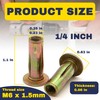 Terixe 100 Pack 1/4-20 Multi-Grip Rivet Nuts - Zinc-Plated Steel
