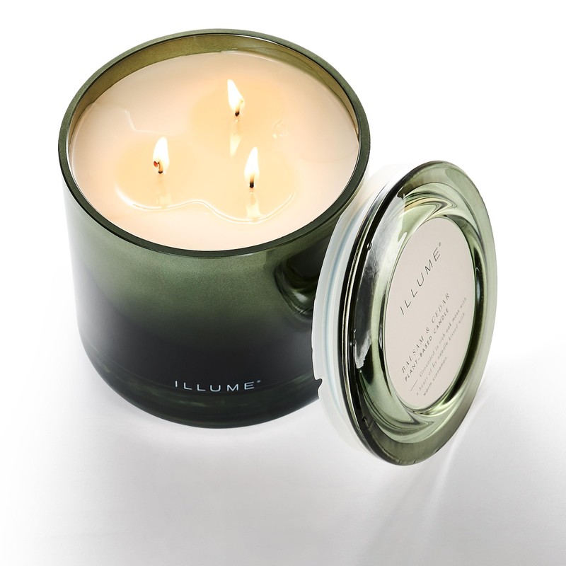 ILLUME Statement Glass Candle, Balsam & Cedar
