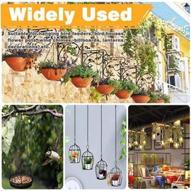 SAIJIAN Hanging Basket Chain 46 cm Hanging Basket Metal Chains for Hanging with S-Hooks Double Hook Chain Hanging Basket Black Hanging Chains Flower Pot Chain Pack of 6