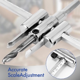 Alloy Circle Cutter, 30-300 MM Adjustable Circle Hole Cutter Hole Saw Drill Bit Alloy Steel Universal Circle Cutter Drill Bit for Woodworking Plastic Plasterboard