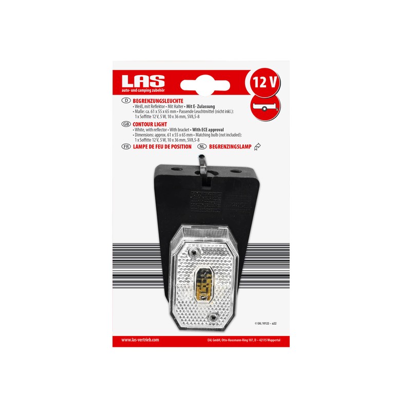 LAS 10122 Marker Light with White Rear Reflector and Holder