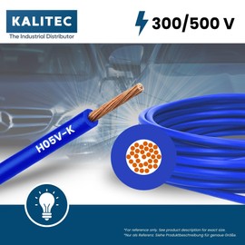 Kalitec 10 m H05V-K 1 mm² Dark Blue Wiring Cable Core Cable