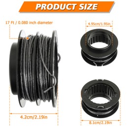 HUAREW SB00L00 Dual Trimmer Line Replacement Spool for Greenworks ST60V ST60V-T0 80V ST80L200 String Trimmer, Replacement Spool line 17ft .080" (6 Pack)