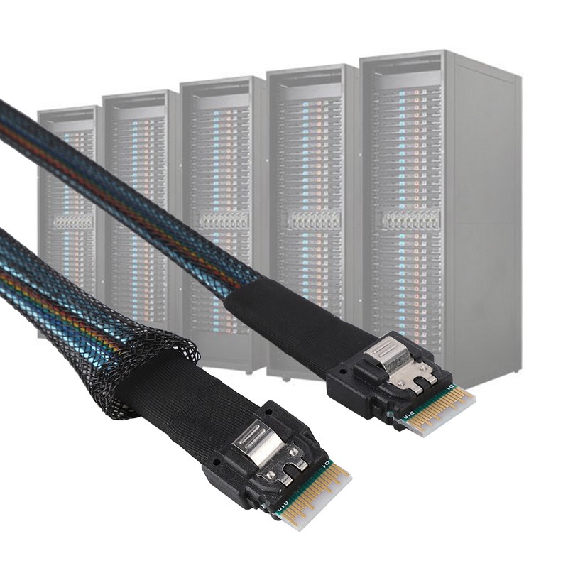 Cabledeconn Slim SAS 38pin SFF-8654 to SFF-8654 Server HDD Data