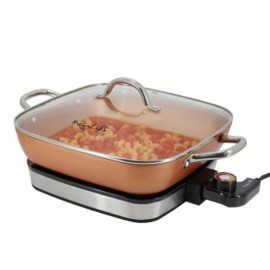 N/A Megachef 11.81 Inch Electric Fry Pan With Copper Coating