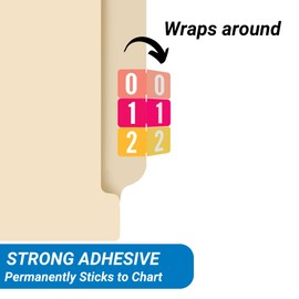 Doctor Stuff - File Folder Labels, Complete Set of Numbers 0-9, Tab Products 1277 Match - 1277 Series Chart Stickers, 1/2" x 1", 1 Each of 10 Rolls, 500/Roll