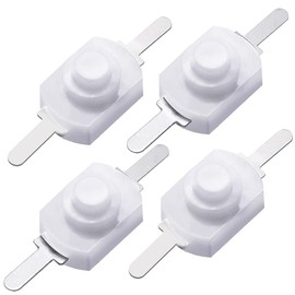 mxuteuk 50pcs White Self-Lock Micro Push Button Switch DC 30V 1A for SMD flashlight type Light Lamp Wall Outlet Latching mini on/off switch W-1208