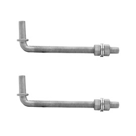 2 Pack 8" J-Bolt Gate Hinge, KINNAN J-Bolt Chain Link Fence Gate Hinge with 5/8" Male Hinge Pin, Galvanized Steel Farm Gate Hinges, Chain Link Gate Hardware,Nuts & Washers Included