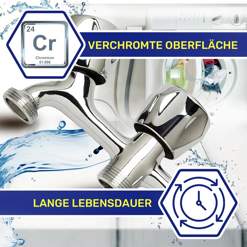 Double Tap for Washing Machine and Dishwasher Angle Valve 1/2