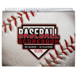 Elite Clipboards Baseball Scorebook - 50 Games Score Book Side by Side Score Keeping Book for Stats | Baseball Stat Tracking Book - High School, Middle School, Little League for Scorekeepers