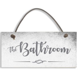 THE BATHROOM Door Sign Plaque for Toilet / Bathroom Shabby Chic Size 19 x 9cm #1298