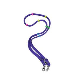pony lesson reins purple with color knots training reins in 6' length