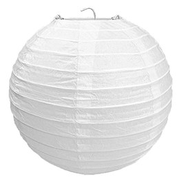 West5Products White Round Paper Bamboo Style Ribbed Lampshade 30cm / 12"