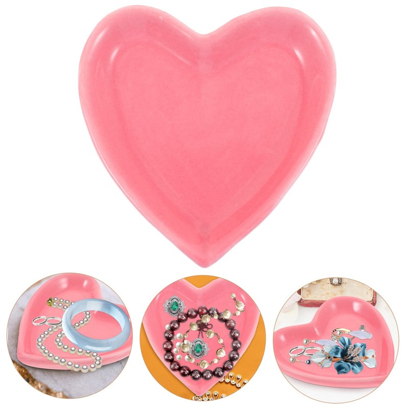 Gadpiparty Simple Yet Stylish Ceramic Jewelry Plate Heart Ring Necklace