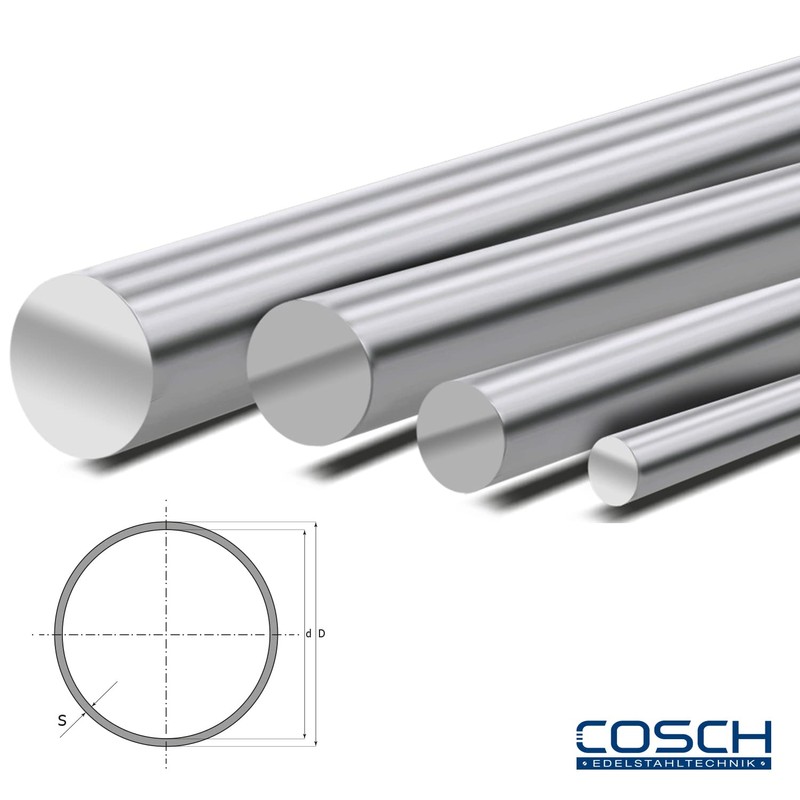 Cosch Edelstahl Round Steel V2A Polished Diameter 10.0 mm Length