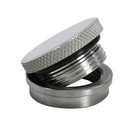 VENTED or NON-VENTED Motorcycle Polished Aluminum Gas/Fuel Tank Cap - ALUMINUM Stepped Bung FOR ALUMINUM TANKS ONLY - Harley Chopper Bobber Cafe Racer