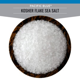 SaltWorks Pacific Blue Sea Salt, Artisan Pour Spout Pouch, Kosher Flake, 8 Ounce