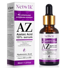 "Netwik "Suero de ácido azelaico - Ácido azelaico al 10% para el tratamiento del acné - Cuidado rápido de la piel con rosácea - Alivio del enrojecimiento del rostro y aumento de la luminosidad de l