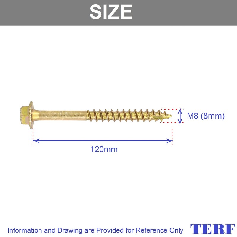TERF® 8.0 X 120mm Advanced Turbo Coach Screws 8.0 X